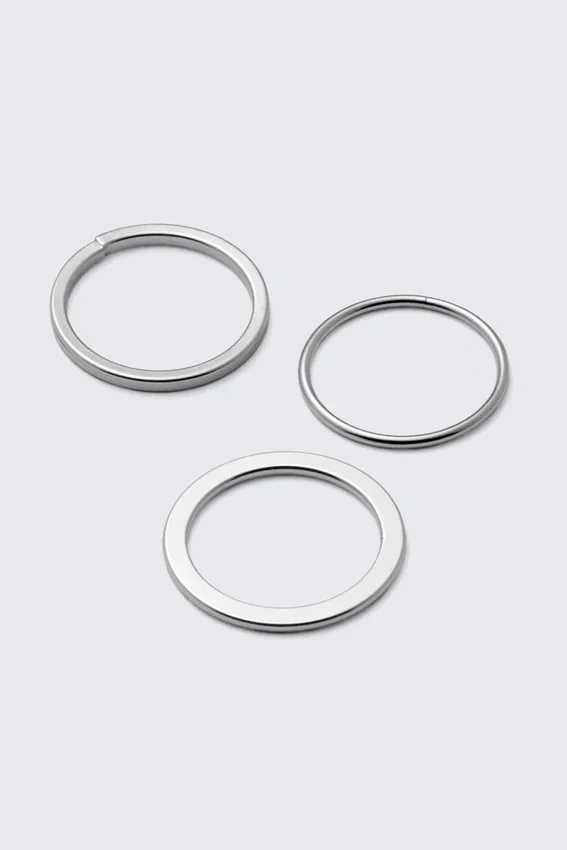 3-Pack Minimal Steel Rings – Silver 3-Pack Minimal Steel Rings – Silver