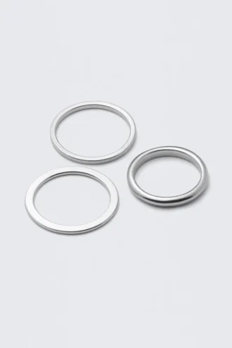 3-Pack Minimal Steel Rings – Silver