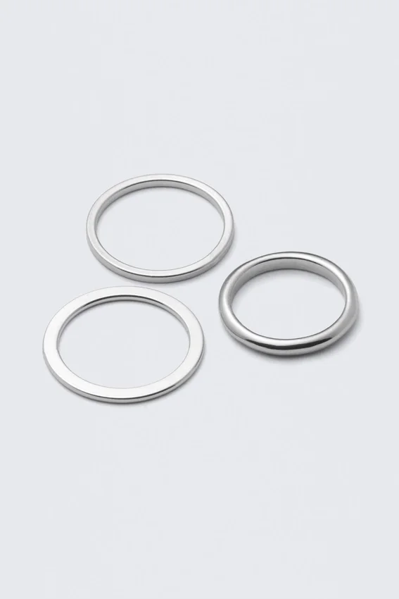 3-Pack Minimal Steel Rings – Silver 3-Pack Minimal Steel Rings – Silver