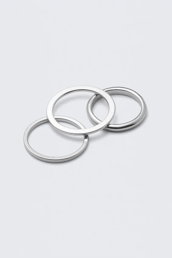 3-Pack Minimal Steel Rings – Silver 3-Pack Minimal Steel Rings – Silver