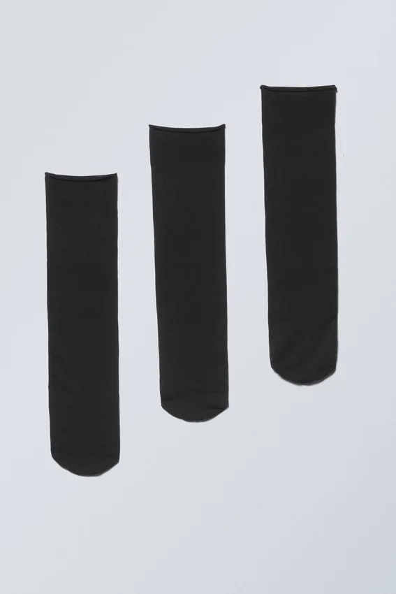 3-Pack Nylon Rib Socks – Black 3-Pack Nylon Rib Socks – Black