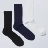 3-Pack Rib Socks – Black/Blue/Grey