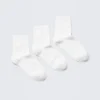 3-Pack Ribbed Ankle Socks – White 3-Pack Ribbed Ankle Socks – White