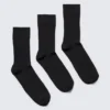 3-Pack Ribbed Crew Socks – Black 3-Pack Ribbed Crew Socks – Black