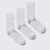 3-Pack Ribbed Crew Socks – Grey Melange 3-Pack Ribbed Crew Socks – Grey Melange