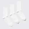 3-Pack Ribbed Crew Socks – White 3-Pack Ribbed Crew Socks – White