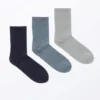 3-Pack Ribbed Socks – Dark Blue/Dusty Blue/Grey 3-Pack Ribbed Socks – Dark Blue/Dusty Blue/Grey