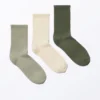 3-Pack Ribbed Socks – Light Green/Beige/Dark Green 3-Pack Ribbed Socks – Light Green/Beige/Dark Green