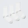 3-Pack Ribbed Sporty Crew Socks – White 3-Pack Ribbed Sporty Crew Socks – White