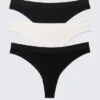 3-Pack Seamless Thongs – Black & White 3-Pack Seamless Thongs – Black & White