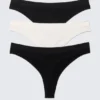 3-Pack Seamless Thongs – Black & White 3-Pack Seamless Thongs – Black & White
