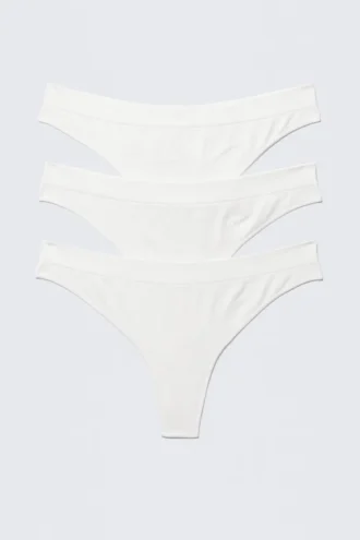 3-Pack Seamless Thongs – White