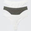 3-Pack Seamless Thongs – White/Khaki Green 3-Pack Seamless Thongs – White/Khaki Green