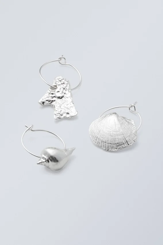 3-Pack Shell Hoops – Silver 3-Pack Shell Hoops – Silver