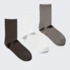 3-Pack Shiny Socks – Dark Brown/White/Brown 3-Pack Shiny Socks – Dark Brown/White/Brown