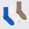 3-Pack Solid Crew Socks – Blue/White/Beige 3-Pack Solid Crew Socks – Blue/White/Beige