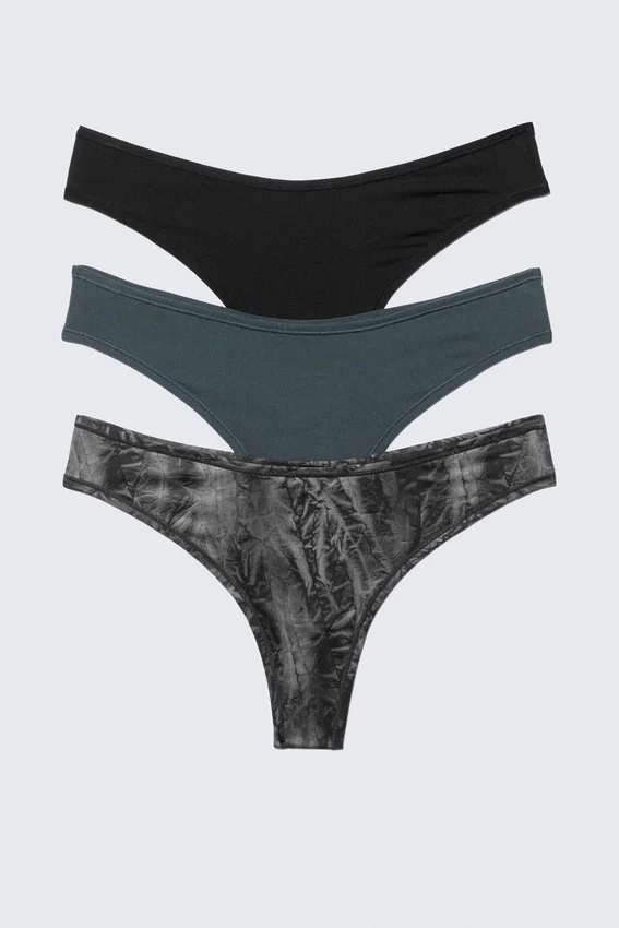 3-Pack Soul Micro Thongs – Black/Blue/Crinkle Grey 3-Pack Soul Micro Thongs – Black/Blue/Crinkle Grey