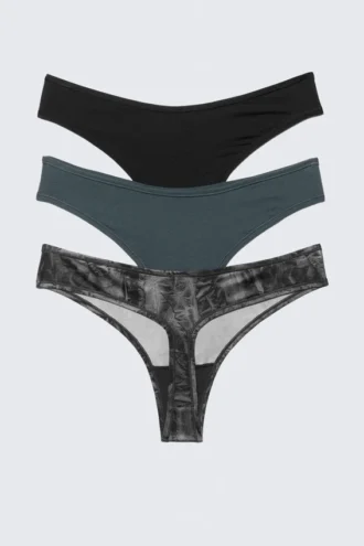 3-Pack Soul Micro Thongs – Black/Blue/Crinkle Grey 3-Pack Soul Micro Thongs – Black/Blue/Crinkle Grey