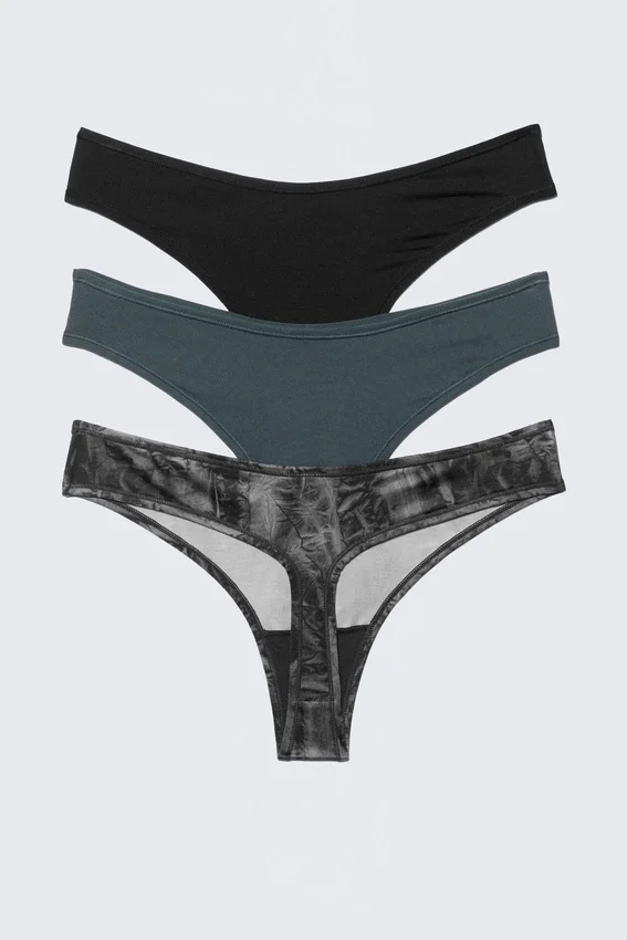 3-Pack Soul Micro Thongs – Black/Blue/Crinkle Grey 3-Pack Soul Micro Thongs – Black/Blue/Crinkle Grey