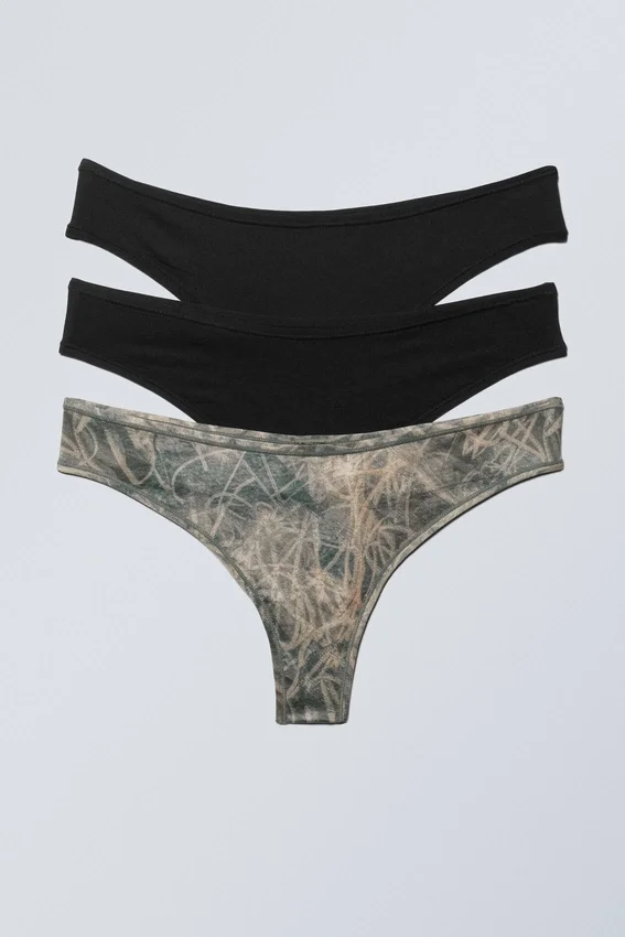 3-Pack Soul Soft Thongs – Black & Scribble 3-Pack Soul Soft Thongs – Black & Scribble