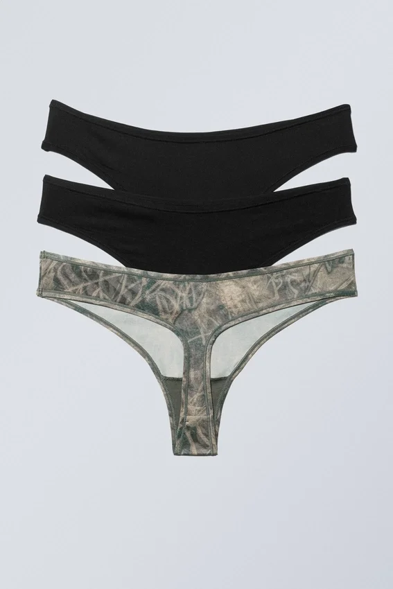 3-Pack Soul Soft Thongs – Black & Scribble 3-Pack Soul Soft Thongs – Black & Scribble