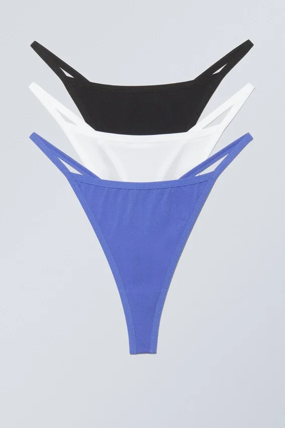 3-Pack Soul Tanga Thong – White Black Blue 3-Pack Soul Tanga Thong – White Black Blue