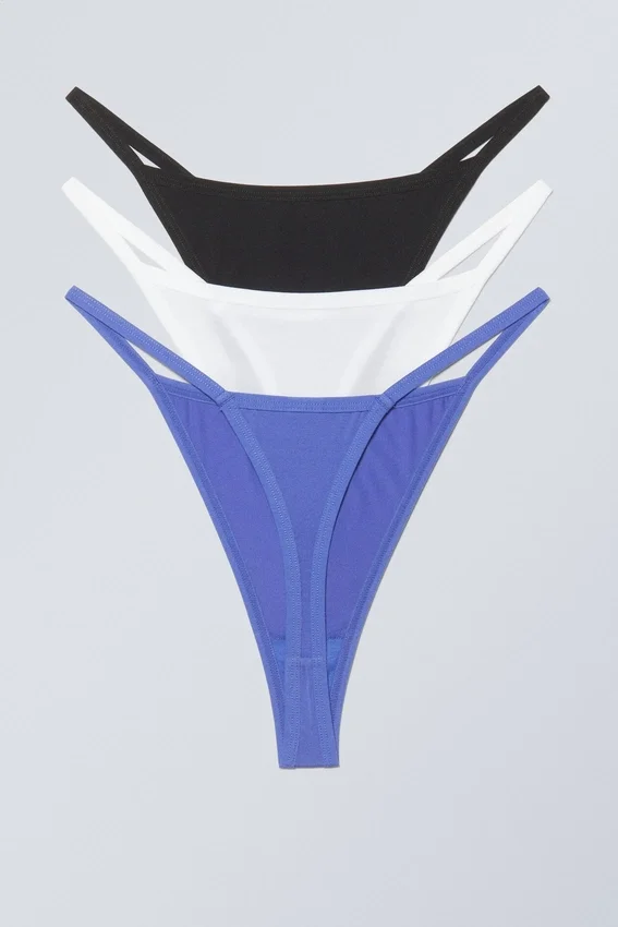 3-Pack Soul Tanga Thong – White Black Blue 3-Pack Soul Tanga Thong – White Black Blue