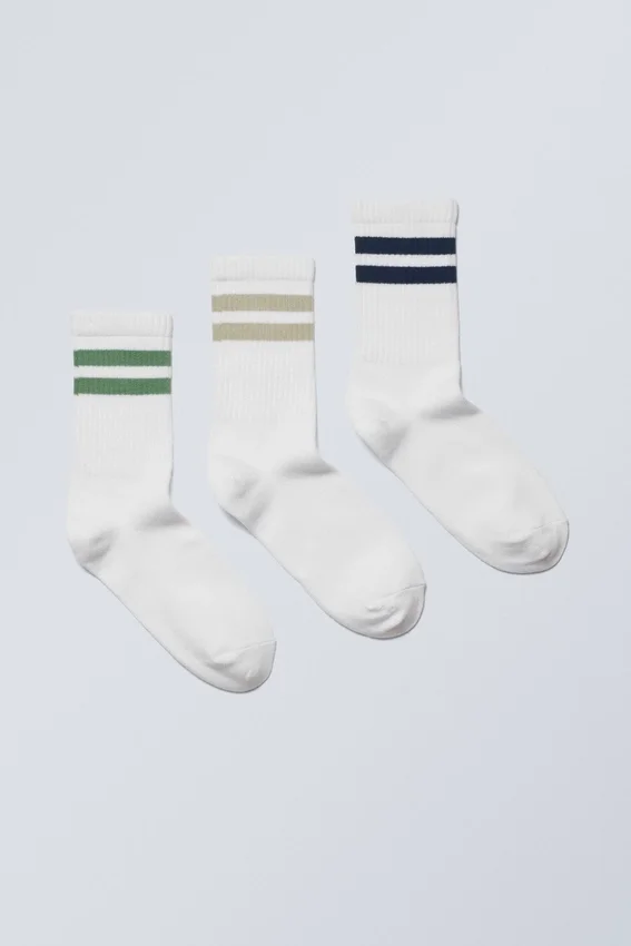 3-Pack Sport Striped Socks – Green Khaki Black Stripe 3-Pack Sport Striped Socks – Green Khaki Black Stripe