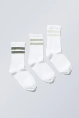 3-Pack Sport Striped Socks – Sage Stripe 3-Pack Sport Striped Socks – Sage Stripe