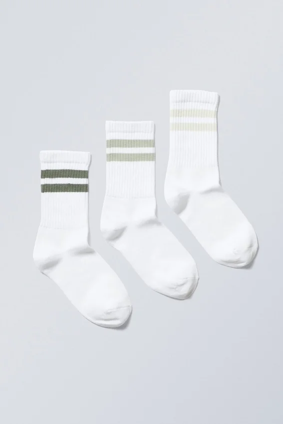 3-Pack Sport Striped Socks – Sage Stripe 3-Pack Sport Striped Socks – Sage Stripe
