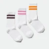 3-Pack Sport Striped Socks – White W Multi Stripe 3-Pack Sport Striped Socks – White W Multi Stripe