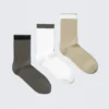 3-Pack Striped Socks – Green/White/Beige – Stripe 3-Pack Striped Socks – Green/White/Beige – Stripe