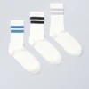 3-Pack Striped Sport Socks – Blue/Black/Purple Stripe 3-Pack Striped Sport Socks – Blue/Black/Purple Stripe