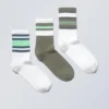 3-Pack Striped Sport Socks – Green Stripe Mix 3-Pack Striped Sport Socks – Green Stripe Mix