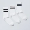 3-Pack Striped Sport Socks – Grey Navy Black Stripe 3-Pack Striped Sport Socks – Grey Navy Black Stripe