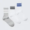 3-Pack Striped Sport Socks – Grey/White – Multi Stripes 3-Pack Striped Sport Socks – Grey/White – Multi Stripes