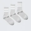 3-Pack Striped Sport Socks – Grey – White Stripe 3-Pack Striped Sport Socks – Grey – White Stripe