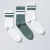 3-Pack Striped Sport Socks – Turquoise 3-Pack Striped Sport Socks – Turquoise