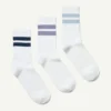 3-Pack Striped Sport Socks – White Multi Stripe 3-Pack Striped Sport Socks – White Multi Stripe