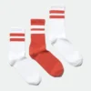 3-Pack Striped Sport Socks – White & Orange 3-Pack Striped Sport Socks – White & Orange