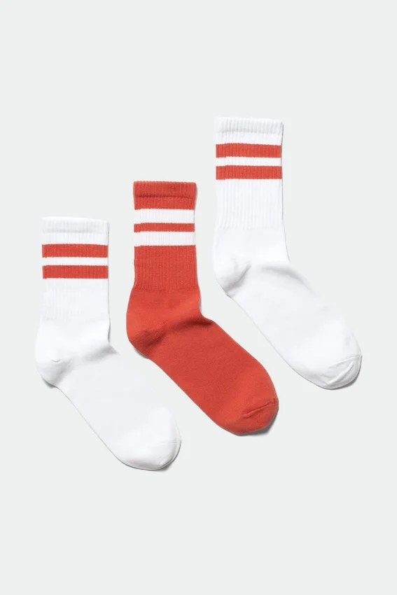 3-Pack Striped Sport Socks – White & Orange 3-Pack Striped Sport Socks – White & Orange