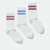 3-Pack Striped Sport Socks – White Stripes 3-Pack Striped Sport Socks – White Stripes