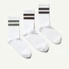 3-Pack Striped Sport Socks – White W Black Stripes 3-Pack Striped Sport Socks – White W Black Stripes