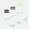 3-Pack Striped Sport Socks – White W Stripes 3-Pack Striped Sport Socks – White W Stripes