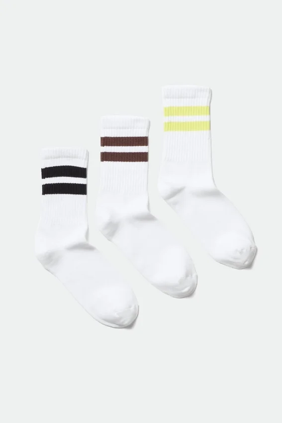 3-Pack Striped Sport Socks – White W Stripes 3-Pack Striped Sport Socks – White W Stripes