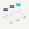 3-Pack Striped Sport Socks – White W Stripes 3-Pack Striped Sport Socks – White W Stripes