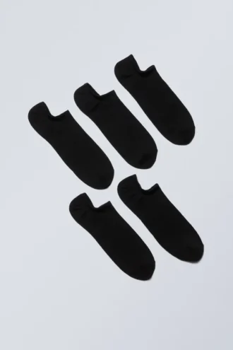 5-Pack Ankle Socks – Black