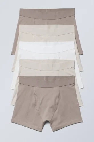 5-Pack Boxer Briefs – Beige Mix