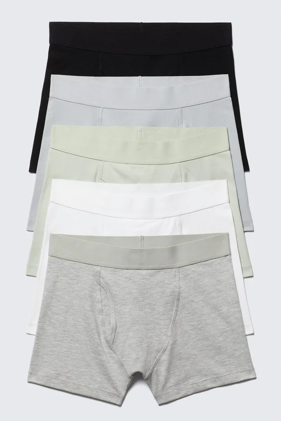 5-Pack Boxer Briefs – Black/Blue/Green/White/Grey 5-Pack Boxer Briefs – Black/Blue/Green/White/Grey