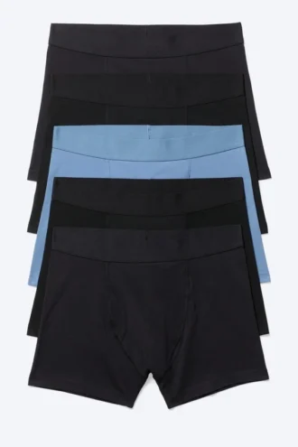 5-Pack Boxer Briefs – Black & Blue Mix